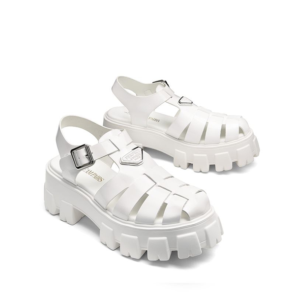 Lug Sole Platform Sandals - WHITE-PAT - 5